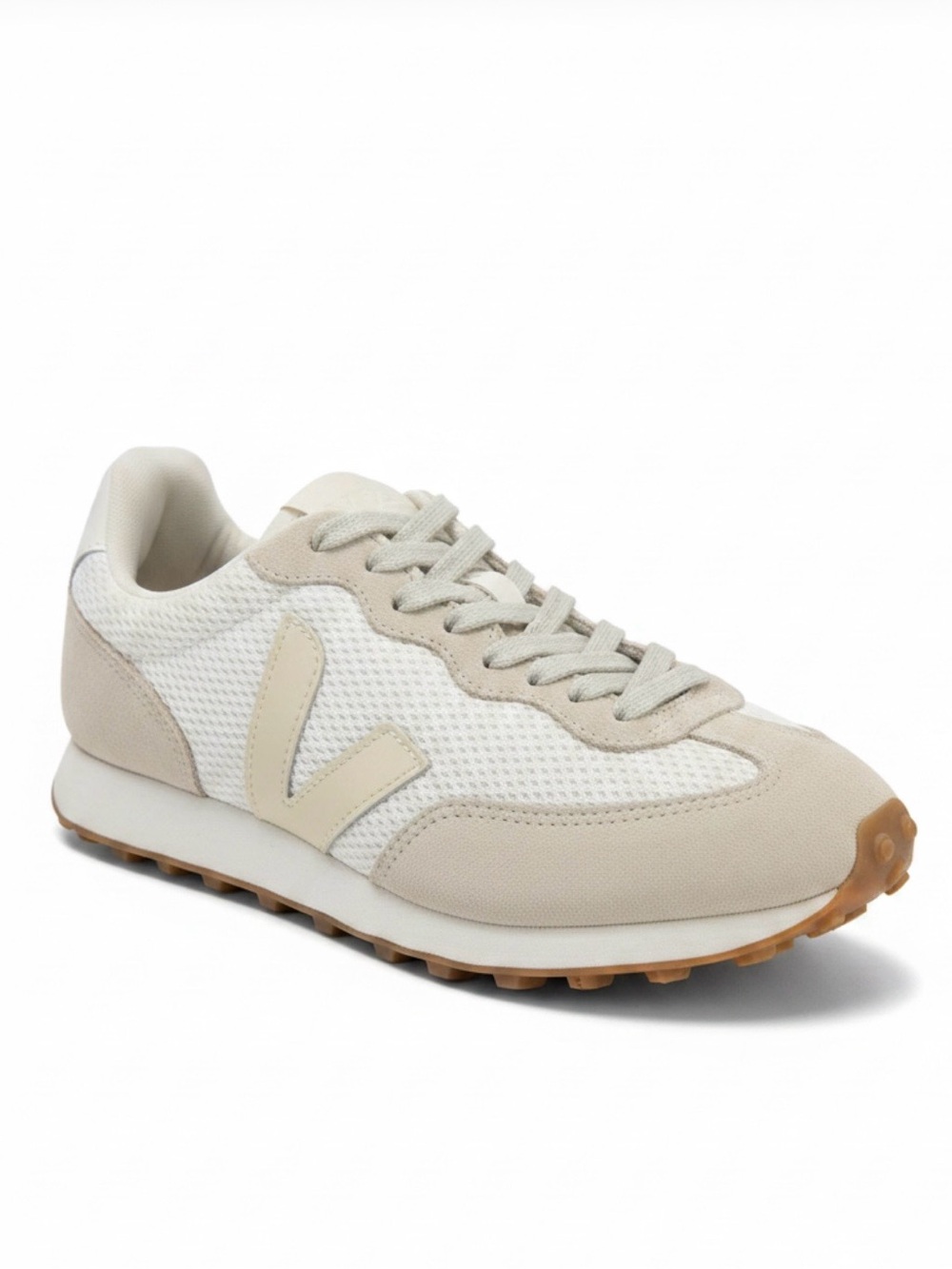 Veja Rio Branco Suede Panel Sneaker Athletic Shoes, White Pierre Natural, Size 8